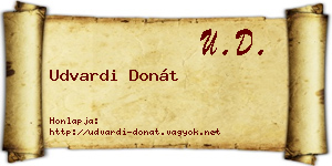 Udvardi Donát névjegykártya